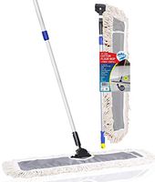 SQCLEAN Premium 24-inch Industrial Class Cotton Wide Dust Mop Head (24" x 11") with 1 Refill | For Home, Office, Garage | Attracts Dirt, Dust, Water