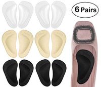 Dr. Foot's Gel Arch Support Cushions for Flat Feet, Shoe Insoles for Flat Feet, Reusable Arch Inserts for Plantar Fasciitis, Arch Support Shoe Inserts for Men & Women (3 Colors - 6 Pairs)