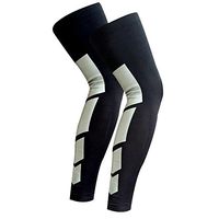 Unishow Recovery Compression Leg Sleeves (Pair) - Sport Football Basketball Cycling Strech Leg Knee Long Sleeve (Black, Medium)