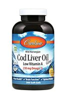 Carlson - Cod Liver Oil Gems, Low Vitamin A, 230 mg Omega-3s, Promotes Heart, Brain, Vision & Joint Health, Lemon, 150 Soft Gels