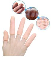 Reusable Gel Finger Cot,Finger Thumb Fingertip Protector Cover Sleeve for Men Women, for Trigger Finger, Moisturizing, Finger Crack, Finger Arthritis, Finger Callus, Eczema, 10 Piece Skin Color