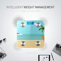 Bluetooth Body Fat Scales Cartoon Summer Cool Beach Landscape Scales Digital Weight Body Fat Composition Monitor Analyzer with Smartphone App for Body Management-396 Lbs