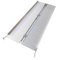Binlin Threshold Ramps,2'-10' Portable Folding Aluminum Wheelchair Threshold Ramp with Ribbed Surface and Carrying Handle