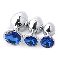 WENWING 3 Pcs Metal Rhinestone Round Shaped Base Amal Plug Shower Enema B'ut.t Pùg Pocket Massager Trainer Sxx Toys for Women Men