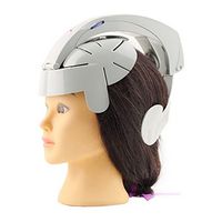 Electric Head Massager Helmet Scalp,Pevor Brain Scalp Massage Relax Acupuncture Points 8 Modes Adjustable for Stress Headache Relief Home Use Gray (Shipping from USA)
