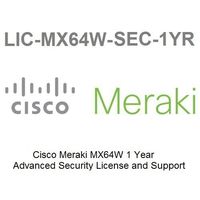 Meraki MX64W Advanced Security License and Support, 1 Year, Electronic Delivery