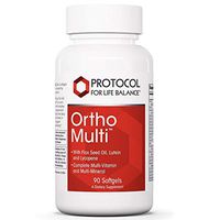 Protocol For Life Balance - Ortho Multi - Complete Multivitamin and Multi-Mineral - Complete Nutrition Fortified with Naturally Organic Flax Seed Oil, Lutein and Lycopene - 90 Softgels