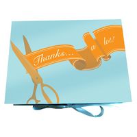 Signature Line Thank You Boxed Note Cards - Bronze Scissors | Rungtong & Co. Stationery Line