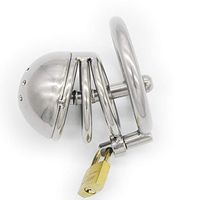 Stainless Steel Hollow Cage for Men, Comfortable Wear Stimulating Public Stealth Lock, Comfortable Sleek Toy for Relaxing Emotions, Beginners Trainer (Size : Ring 40mm)