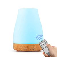 MARCHRED Cool Mist Diffuser, 300ml Essential Oil Diffuser with 7-Color Mood Lights and Remote, Aroma diffuser with Adjustable Mist Output, Auto Shut Off
