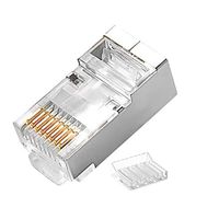 VBOR CAT6 2 Piece Set RJ45 Shielded Connector Plug 50 Pack FTP 8P8C Ethernet Connector