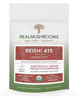 Reishi Mushroom Extract Powder by Real Mushrooms - Certified Organic - Ganoderma Lucidum/Ling Zhi - Immune Booster - 45g Bulk Reishi Mushroom Powder - Perfect for Shakes, Smoothies, Coffee and Tea