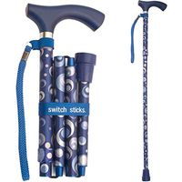 Switch Sticks Aluminum Adjustable Folding Cane and Walking Stick collapses and adjusts from 32 to 37 inches, Ocean