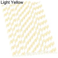 CHoppyWAVE 25Pcs Straw Biodegradable Food Grade Paper Striped Drinking Straws for Party Wedding - Light Yellow