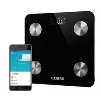 FlexiSpot Bluetooth Body Fat Scale Smart Wireless Bathroom Weight Scale Body Analyzer with BMI Compatible with Smartphone APP