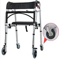 BABIFIS Aluminum Walker Disabled Cane Senior Fitness Equipment, Adjustable Height Walking Frame