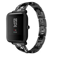 Lyperkin Compatible with Amazfit Bip Band,Huami Amazfit Bip Bands Metal Crystal Watch Strap Wrist Band Watchband Replacement Wristband Bracelet Compatible wtih Xiaomi Huami Amazfit Bip Youth Watch
