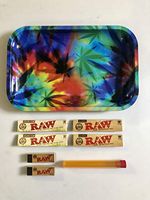 RAW Bundle - Cannabis Tray, 2 RAW King Classic, 2 Organic Hemp, 2 RAW Tips, and SMI Doob Tube