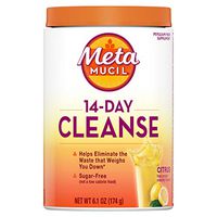 Metamucil 14-Day Cleanse Fiber, Eliminate Waste, 30 Servings, Psyllium Husk Fiber Supplement, Sugar-Free Powder, Citrus Flavored Drink