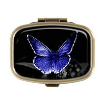 Top A Butterfly Custom Personalized Square Pill box Decorative Box Vitamin Container Pocket Or Wallet (Butterfly-14)