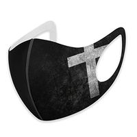 YOFFYO Cross Black Anti-Dust Earloop Mouth Covers for Women Men, Pollen Cycling Cosplay Half Face Mouth Cover - Anti-Allergies