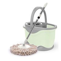 WXQ-XQ Mop and Bucket Cleaning Set 360 Degree Spinning Double Drive Hand Pressure Household (Color : Rose Gold)