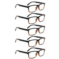 Reading Glasses 5-Pack fashion Spring Hinges Comfortable Readers for Men and Women (5 Pack Tortoise, 0.5)