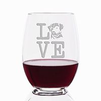 Love Labrador Retriever Engraved Stemless 21 oz Wine Glass - 4pcs