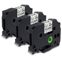 Buyalot Compatible Label Tape Replacement for Brother Ptouch Clear Label Tape TZe-131 12mm 0.47 Inch Laminated TZ Tape Black on Clear Compatible with Brother Ptouch PTD210 PTH110 PT1280 PT1880 3-Pack