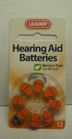 Leader Battery Hearing Aid #13 8 count