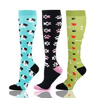 HLTPRO Compression Socks for Women & Men - 3 Pairs Knee High Socks for Flight, Travel, Nurses, Pregnancy, Edema