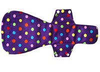 MUMBABY 16 Inch Ultra-deep Sleep Guard Wide Charcoal Bamboo Mama Cloth/Menstrual Pads/Reusable Sanitary Pads (41cm Over-Length) (Purple dots)