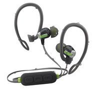 iHome Fit Wireless Headphones Bluetooth Water-Resistant Earbuds, Gray/Green - Featuring Melody, Voice Powered Music Assistant