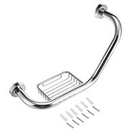 RTWAY Shower Grab Bar,Stainless Steel Anti-Slip Bathtub Handrails Bathroom Support Handle with Soap Basket for Kids, Handicap and Elderly