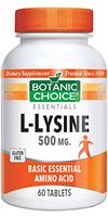 Botanic Choice L-Lysine 500 mg,60 Tablets