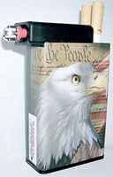 Cigarette Case with Built on Lighter Holder America Eagle