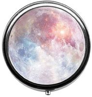 Eareeco - Beautiful Moon Round Pill Case/Pill Box/Pill Case/Case- Three-Compartment Pill Box/Pill Case