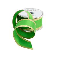 Caspari Solid Green & Gold Wired Ribbon - Three 27 Ft. Spools