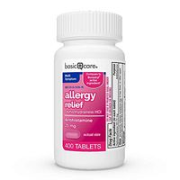 Basic Care Allergy Relief, Diphenhydramine HCl Tablets 25 mg, Antihistamine, 400 Count