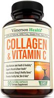 Collagen Peptides and Vitamin C Supplement. Healthy Aging Formula. Supports Healthy Skin, Hair, Strong Joints, Bones, Nails. Hydrolyzed Protein for Women, Men. Strengthen Immune System. (90)