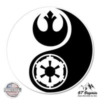 GT Graphics Star Wars Yin Yang - 3" Vinyl Sticker - for Car Laptop I-Pad Phone Helmet Hard Hat - Waterproof Decal