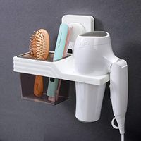 LIUCS Hair Dryer Holder Hair Dryer Punch Free Hair Dryer Holder Dry Hair Holder Bathroom Accessory Suitable for Hairdressers Hotel, Shower Room etc. (Color: A)