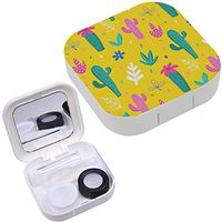 Portable Contact Lens Case Box Travel Kit Mirror + Bottle + Tweezers Container Holder [ Cacti Palm ]