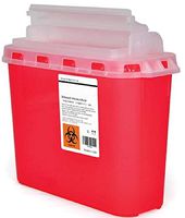 AMZ Supply Pack of 20 Red Sharps Container with Biohazard Symbol 12W x 4.75D x 11H Inch Sharps Disposal Containers with Locking Lid Nestable Sharps Container for Syringes, Scalpels, Blades