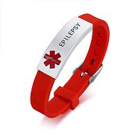 HEABY Medical Alert ID Bracelet Laser Engraved Epilepsy Adjustable Wristband for Men Women Emergency First Aid