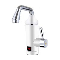 JXWWN 3 Sec Instant Tankless Electric Hot Water Heater Faucet Kitchen and Bathroom Fast Heating Tap Water Faucet with LED Digital Display,White