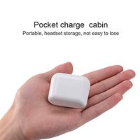 Earbud with mic by Bluetooth, 5.5 Hours Play time with Special Portable Charging Base, widely Used in Daily Life (White)