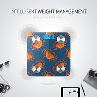 Cartoon Red Crab Smart Body Fat Scale Best Weight Scale Fat Measurement Tool Tracks 8 Key Compositions Analyzer Sync with Fitness Apps 400 Lbs