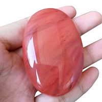Loveliome Cherry Quartz Polished Stones, Synthesis Oval Palm Pocket Healing Crystal Massage Spa Energy Stone