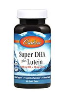Carlson - Super DHA Plus Lutein, 1000 mg DHA + 20 mg Lutein, Brain Support, Cognitive Function & Mental Clarity, 60 Softgels